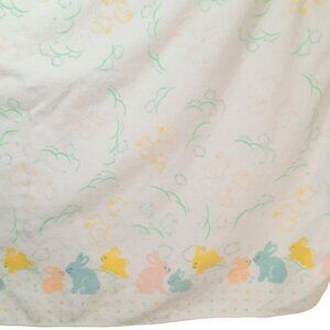 Vintage Riegel Pastel Bunny Flannel Baby Receiving Lovey Blanket 30" X 37"